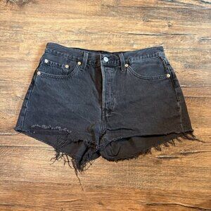 Levi's black cutoff denim shorts